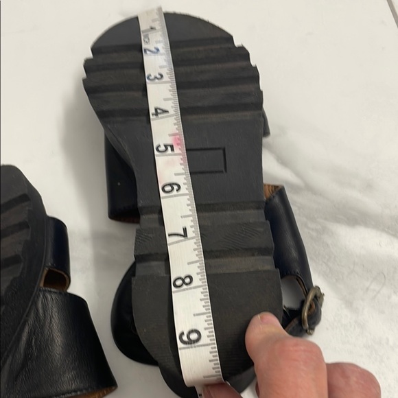 MWOT Bueno Jianna Black Platform Leather Sandals with Adjustable Ankle Strap - Picture 12 of 13